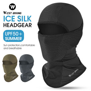 West Biking | WEST BIKING Ice Silk Sun Protection Bike Mask UPF50+ Moisture Wicking Summer Cool Cycling Headgear Breathable Motor Helmet Liner