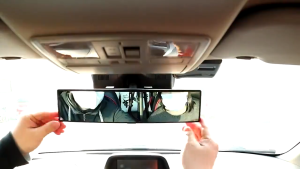 Universal 12-Inch Curve Clip On Panoramic Rear View Mirror Anti-Glare Wide Angle Blind Spot Reduction for Car SUV Truck Van ATV RV