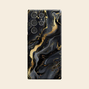 Black Gold Liquid Marble Luxury Fashion Full Lens Protective Case for Samsung Galaxy S26 S25 S24 A56 A36 Plus Ultra
