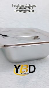 Food Pan Stainless + Tutupnya 1/6 x 65 cm / wadah bumbu makanan
