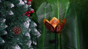 Solar Powered Tulip Glass Ball Ground Insert Lights Garden Decorative Lighting Holiday Gift