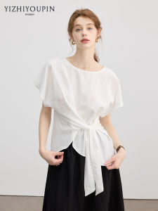 Design Irregular Straps Short Sleeve Shirt
