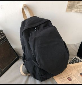 Backpack Canvas Polos Tas Ransel Sekolah Anak Remaja Unik RK011