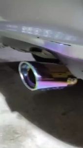 2 Inch Car Exhaust Pipe Stainless Steel Rear Exhaust Pipe Tail Muffler Tip Matt Black Universal Car Exhaust Pipe