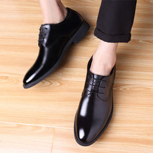 Mens Business Casual Shoes Soft Bottom British Style Workwear Large Size Young Men Wedding Shoes Fashionable Leisure Footwear