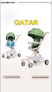 ChrisOlins K1 Stroller Lipat Baby Stroller Qatar Premium Reversible Seat Light Weight Travelling Kereta Bayi Dorong Anak Kidu Baby
