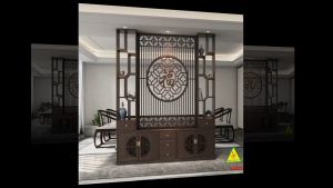 Vách ngăn phòng khách vách ngăn tủ kệ bằng gỗm bình phong tranh 4VTK21- NỘI THẤT LẮP RÁP VIENDONGADV