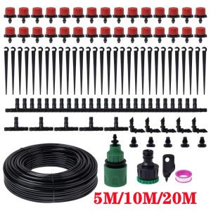 5-20M หยดระบบชลประทานพืชรดน้ําชุดรดน้ําชุดปรับ Drippers สําหรับชลประทาน Micro Garden Watering System