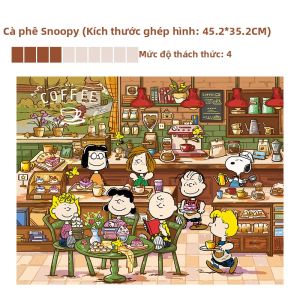 MAODETIANKONGZHICHENG | Bộ Đồ Chơi Ghép Hình Chất Lượng Cao Sky Castle Snoopy Cafe 500 Miếng