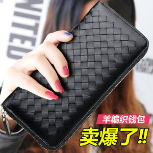 Long Genuine Leather Wallet Womens 2024 New Card Holder Coin Purse Mens Large Capacity Zipper Handbag Thin Soft Leather