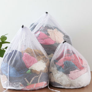 Large Laundry Mesh Bag Washing Net Laundry Mesh Drawstring For Household Clothing Separation Cleaning With Lockable Large Medium Small Size Nylon Coarse Mesh Laundry Net Bag