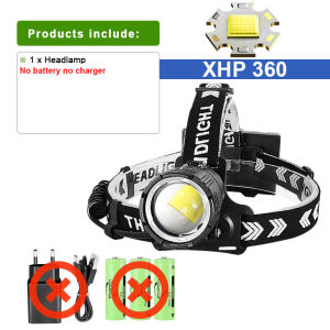 1000000LM XHP360 High Power LED Headlamp Headlight Powerful Head Flashlight USB Rechargeable Head LED Light Fishing Lantern