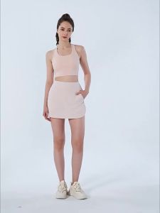 Lulu yoga Anti-Exposure Sports Half-Length Tennis Skirt Women Sun Protection Slimming Thigh-Length Quick-Drying Fitness Skirt