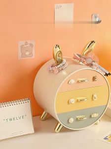 LD-K179 Rak Susun Kelinci Rak Kosmetik Serbaguna Cute Stuff Organizer / Rak Laci Mini Colorfull