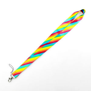 Rainbow Diagonal Pattern Lanyard Mobile Phone Accessory Keychain Badge Holder Neck Strap Digital Accessories