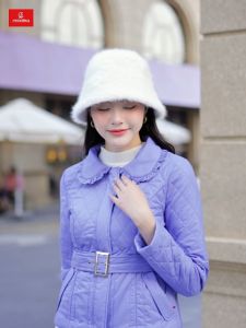 Áo phao nữ CARDINA chất liệu gió chần bông siêu nhẹ không xô cổ sen phối bèo nổi bật trẻ trung nữ tính 4PNF04