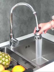 360 degree flexible nozzle water-saving kitchen faucet extender vegetable washing basin dishwashing basin sink single cooling two in one anti splash water