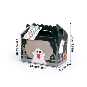 4 Hộp Giấy Kraft Đựng Quà Halloween Có Cửa Sổ Trong Suốt Và Thẻ Quà Tặng Hộp Kẹo Cho Bữa Tiệc Trick Or Treat Dành Cho Trẻ Em