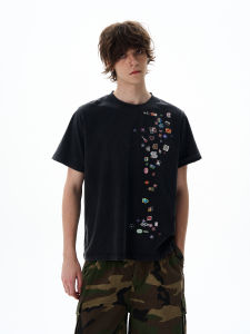 WLNEXT | American Retro Print Design T-Shirt Men