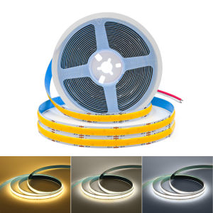 RA90 DC 12V 24V COB LED Strip Light 600LEDs/m 12mm PCB High Density Flexible Tape for Home Decoration 3000K 4000K 6500K