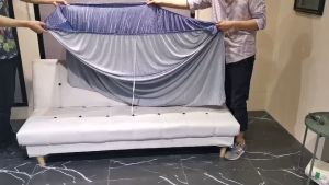 Soft Elastic Stretch Foldable Sofa Slipcover Universal Armless Geometric Vintage Sofa Bed Cover Print Sofabed Cover
