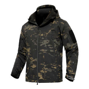 Outdoor Shark Skin Soft Shell Jacket Mens Windproof Waterproof Military Fan Tactical Outwear Color Winter Fleece Thickened Mountaineering Clothing