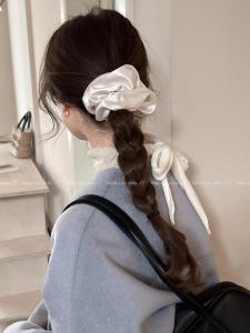 Dây Buộc Tóc Bằng Vải Satin Đàn Hồi Cao Dành Cho Nữ Dây Buộc Tóc Bằng Da Trâu Mới 2025 Phụ Kiện Tóc Cao Cấp Không Gây Tổn Thương Cho Tóc