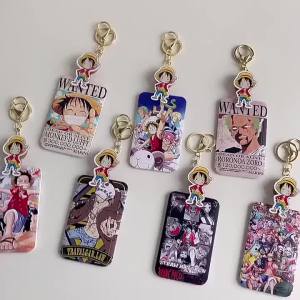One Piece | One Piece Luffy Student Retractable Card Holder Campus Card Bus Card Protector Anti Loss Bag Charm Keychain for Anime Fans