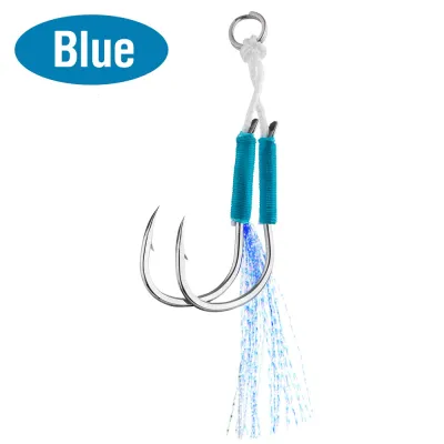 1PC Double Assist Fishing Hooks 10#-20# | High Carbon Steel Saltwater Fishhook Fishing Gear for Jigging Lures Replacement