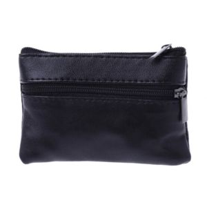 Men Women Card Coin Key Soft Holder Zip Leather Wallet Pouch Bag Purse Gift New Fashion Black Mini Coin Holders