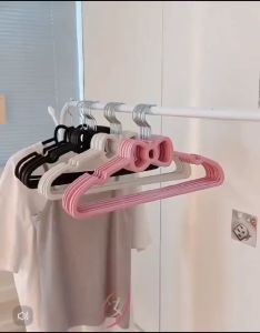 10PCS Ribbon Hanger Anti-Slip Clothes Hangers Penyangkut Baju Tudung 晾衣架