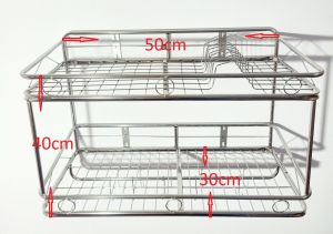 KỆ TREO TƯỜNG KỆ ÚP CHÉN BÁT INOX 2TẦNG CÓ ĐĨA CÓ MÓC LÙA.