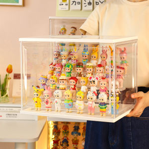 Transparent Dustproof Display Stand for Blind Boxes Figurines Pop Mart Collectibles Desktop Storage Organizer Box Adult