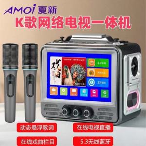 Amoi Wireless Network WiFi Bluetooth Outdoor Home KTV Soundbox with Small TV Integrated Audio System Portable Square Speaker