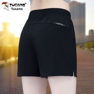 Ice Silk Five- Inch Short Pants Womens Summer New Fashion plus Size Loose Elastic Thin Shorts Sport Leisure Pants Casual Straight-leg TUCANO/Buffalo