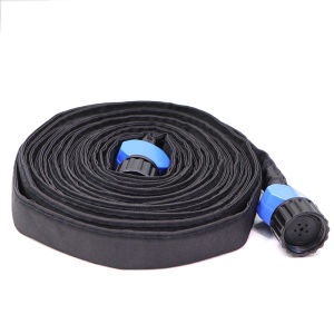 Flat Soaker Hose with Hole Black Fabric Cover & PVC Double Layer Sprinkler Hose for Garden Beds Drip Irrigation Save 80% Water