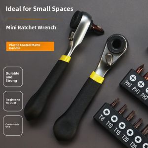 Mini Ratchet Screwdriver Set Wrench Bicycle Repair Tool Hexagonal Flank Cross Phillips Carbon Steel Manual Tool Hardware Set