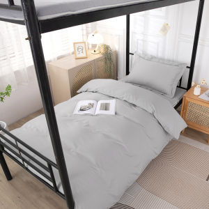 ผ้าปูที่นอนแบบรัดมุมชุดผ้าปูเตียงมีซิป90 × 190สำหรับหอพักนักเรียนชุดผ้าห่มผ้าฝ้ายแท้ผ้าฝ้ายแท้สำหรับคนเดียวบนล่าง3