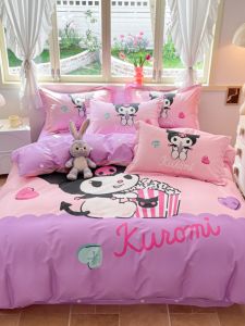 Cotton Cartoon Bedding Set Cute Single Piece Duvet Cover Bed Sheet Dormitory Three-piece Set Comfortable Skin-friendly Chinese Origin