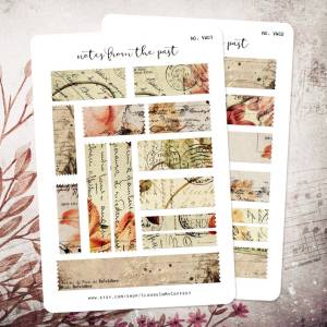 Sticker tự cắt phong cách cổ điển - hình dán tự thiết kế vintage trang trí sổ nhật kí sổ tay | Bullet journal - kc028