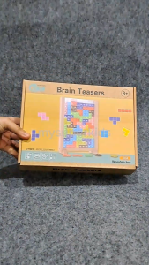 Mainan Edukasi Anak Tetris Game Balok ABS Creative 3D Wooden Tetris Puzzle Game Building Block