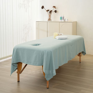 Monochrome Beauty Bed Sheet Single Piece Special for Massage Bed Monet Cotton Hole Design Dirty Proof Large Size Bedding