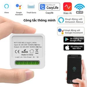 Công Tắc Thông Minh Tuya 16A WiFi 3.0 Mini DIY Tự Động Hóa Cuộc Sống Thông Minh Hẹn Giờ Tương Thích Với Alexa Và Google Để Điều Khiển Nhà Thông Minh