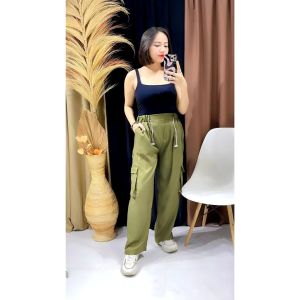 JAREL PANTS - CELANA KULOT WANITA CARGO POCKET KATUN TWISCONE