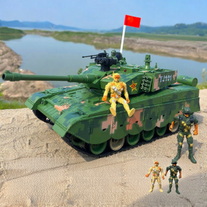 Remote Control Battle Tank Metal Alloy  Cannon Launch Toy