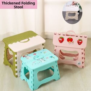 Plastic Foldable Cartoon Storage Stool For Adult Home Use