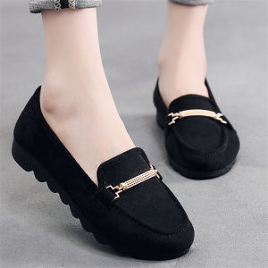 Womens Flat Slip-On Beijing Shoes Polyurethane Bottom Bean Bean Shoes Large Size Casual Fashion Single Shoes Comfortable Mom Shoes