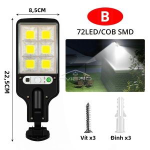 Đèn LED Năng Lượng Mặt Trời Ngoài Trời Cảm Biến Chuyển Động Đèn Ngủ Thông Minh Điều Khiển Từ Xa Chống Nước Đèn Chùm Sân Vườn Bóng Đèn Treo Tường Cho Sân Hiên Con Đường