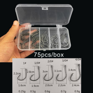 Bộ 75 Móc Câu Hình Tròn Bằng Thép Carbon Cao Cấp Có Gai 1 #   1/0 #   2/0 #   3/0 #   4/0 #   Câu Cá Hồi Biển Bằng Thuyền