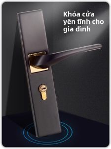 MONLEYTA | Khóa cửa phòng ngủ bằng gỗ nguyên khối màu đen đơn giản khóa cửa yên tĩnh khóa cửa thông thường khóa cửa trong nhà thương hiệu MONLEYTA